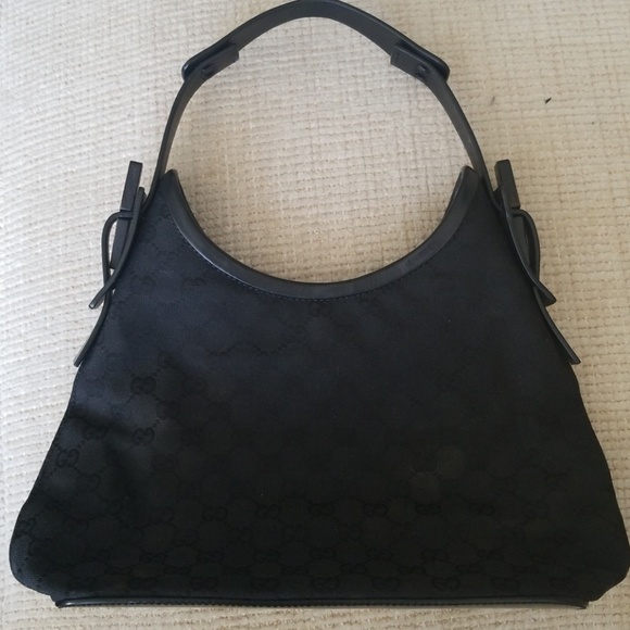 Gucci Handbags - Gucci Bag - Black Monogram Canvas GG pattern
